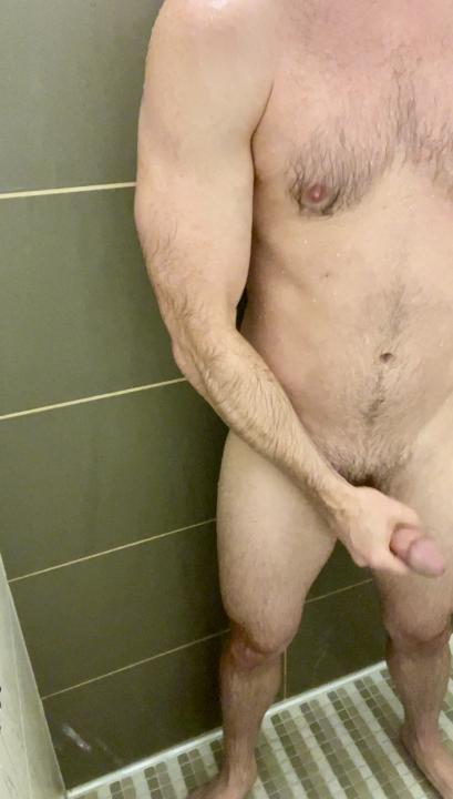 Stroking in the shower